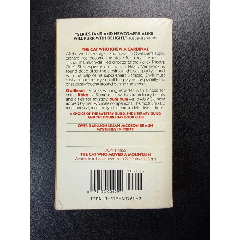 The Cat Who‎ Knew A Cardinal Lilian Jackson Braun Mystery Paperback